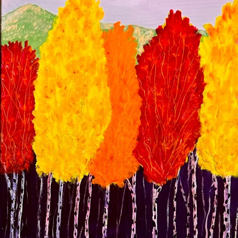 Autumn Birch Trees — Oil painting by Stephen Bruno