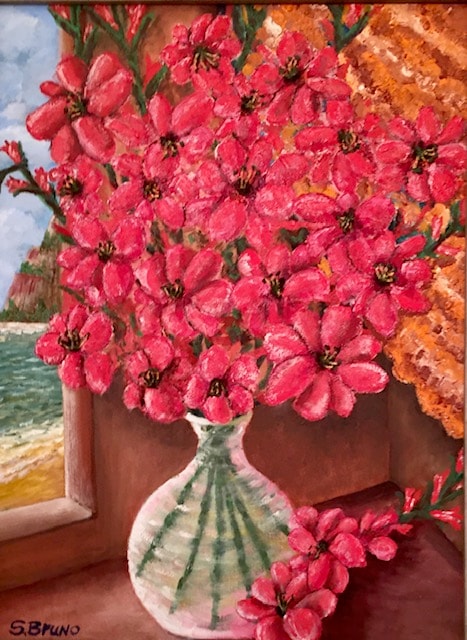Mamma's Gladiolas — oil painting by Stephen Bruno